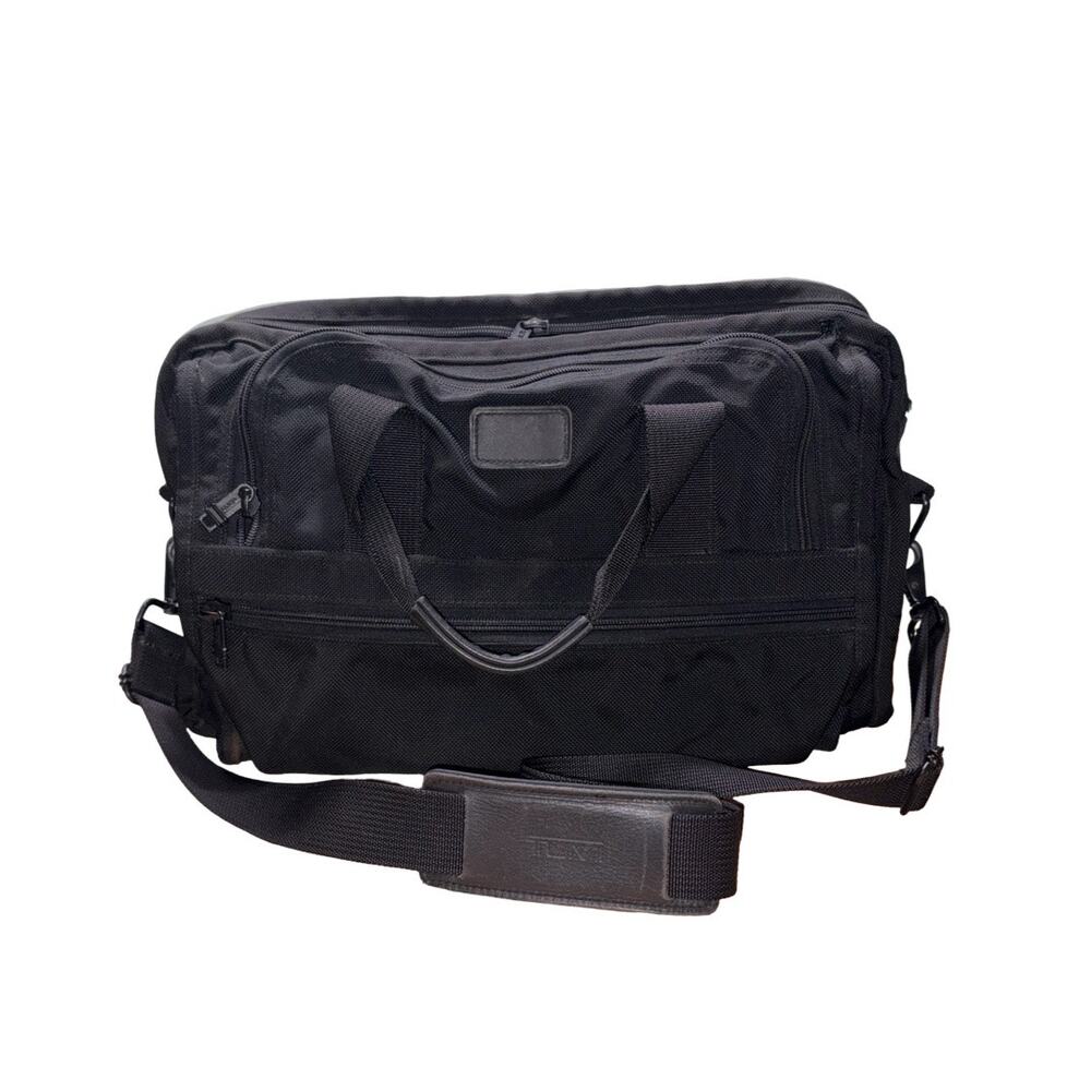 TUMI Black Nylon Business Laptop Briefcase Messenger Bag